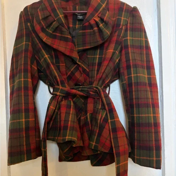 Plaid Women's Jacket - Red and Green - Picture 5 of 5